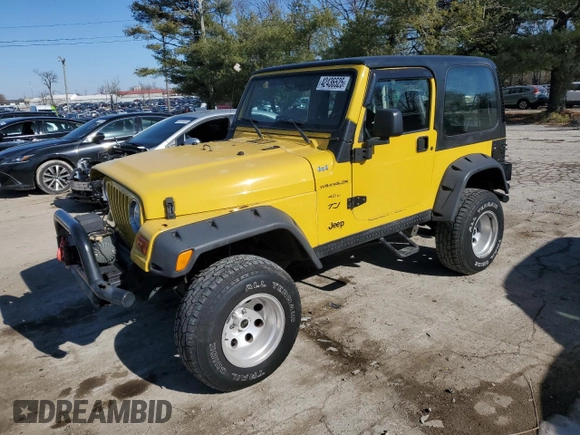 2002 Jeep Wrangler X with VIN 1J4FA39S22P707537, listed as a Copart auction lot 42436525 with 0 mi miles and Salvage Title. Bid and sale history available at carsss.com. Image 1.