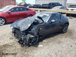 2020 Mazda MX-5 Miata RF Grand Touring with VIN JM1NDAM71L0411211, listed as a Copart auction lot 58496834 with 0 mi miles and Salvage Title. Bid and sale history available at carsss.com. Image 1.