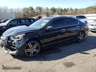 2016 Honda Accord Sedan Sport with VIN 1HGCR2F54GA227120, listed as a Copart auction lot 48806605 with 201,514 mi miles and Salvage Title. Bid and sale history available at carsss.com. Image 1.