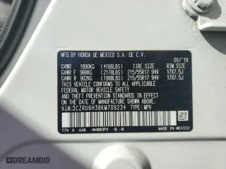 2019 Honda HR-V LX with VIN 3CZRU6H38KM709234, listed as a Copart auction lot 48013165 with 81,551 mi miles and Salvage Title. Bid and sale history available at carsss.com. Image 15.