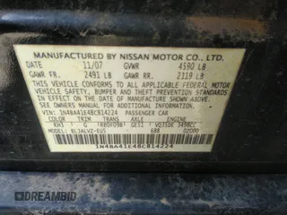 2008 Nissan Maxima 3.5 SL with VIN 1N4BA41E48C814224, listed as a IAAI auction lot 39699877 with 171,742 mi miles. Bid and sale history available at carsss.com. Image 9.