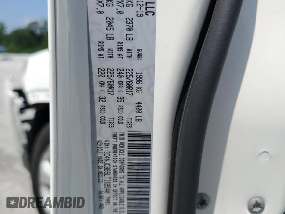 2020 Jeep Compass Latitude with VIN 3C4NJCBB5LT169540, listed as a Copart auction lot 62103255 with Not provided miles and Salvage title. Bid and sale history available at DreamBid. Image 14.