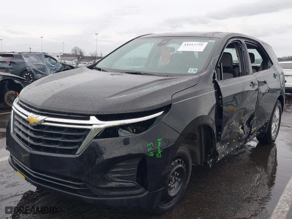 2024 Chevrolet Equinox LS with VIN 3GNAXHEG7RL196546, listed as a IAAI auction lot 41917756 with 18,535 mi miles. Bid and sale history available at carsss.com. Image 2.