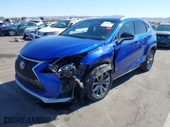 2015 Lexus NX 200t with VIN JTJYARBZ6F2018562, listed as a IAAI auction lot 41589952 with 161,182 mi miles. Bid and sale history available at carsss.com. Image 2.