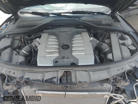2013 Audi A8 6.3L with VIN WAUR4AFD1DN010893, listed as a Copart auction lot 62693655 with 115,085 mi miles and Salvage title. Bid and sale history available at DreamBid. Image 11.
