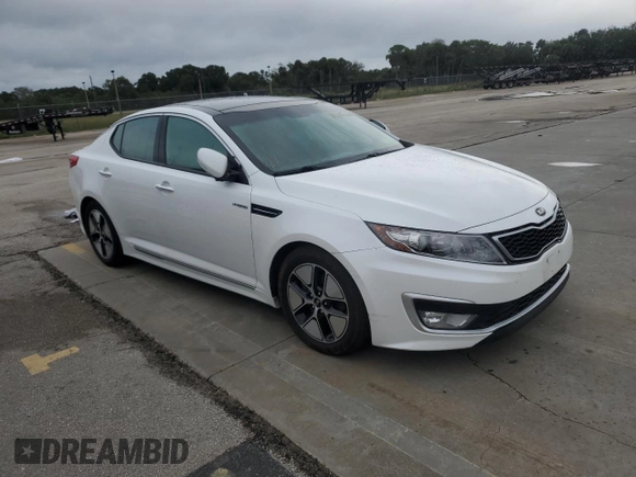 2013 Kia Optima Hybrid LX with VIN KNAGM4AD0D5045263, listed as a Copart auction lot 75125224 with 0 mi miles and Salvage Title. Bid and sale history available at carsss.com. Image 4.