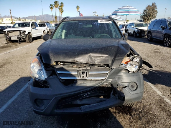 2005 Honda CR-V LX with VIN JHLRD685X5C007741, listed as a Copart auction lot 47245145 with 193,528 mi miles and Salvage Title. Bid and sale history available at carsss.com. Image 5.