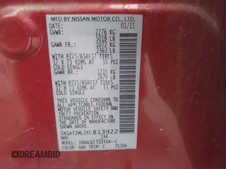2015 Nissan Rogue SV with VIN 5N1AT2ML2FC813922, listed as a IAAI auction lot 42070058 with 177,592 mi miles and . Bid and sale history available at carsss.com. Image 9.