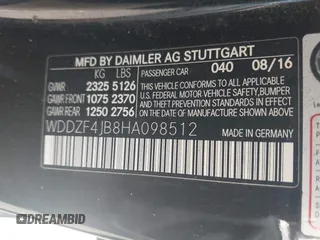 2017 Mercedes-Benz E-Class E 300 Luxury with VIN WDDZF4JB8HA098512, listed as a IAAI auction lot 41680421 with 62,334 mi miles. Bid and sale history available at carsss.com. Image 9.