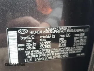 2023 Hyundai Santa Fe Calligraphy with VIN 5NMS5DAL8PH501030, listed as a Copart auction lot 59320305 with 35,178 mi miles and Salvage title. Bid and sale history available at DreamBid. Image 12.