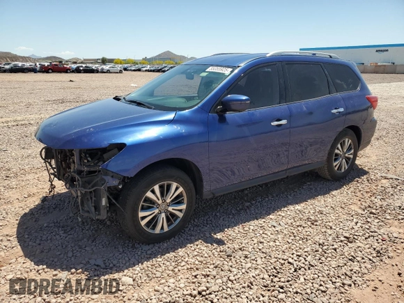 2019 Nissan Pathfinder Platinum with VIN 5N1DR2MM2KC637341, listed as a Copart auction lot 55355925 with 82,808 mi miles and Salvage title. Bid and sale history available at DreamBid. Image 1.