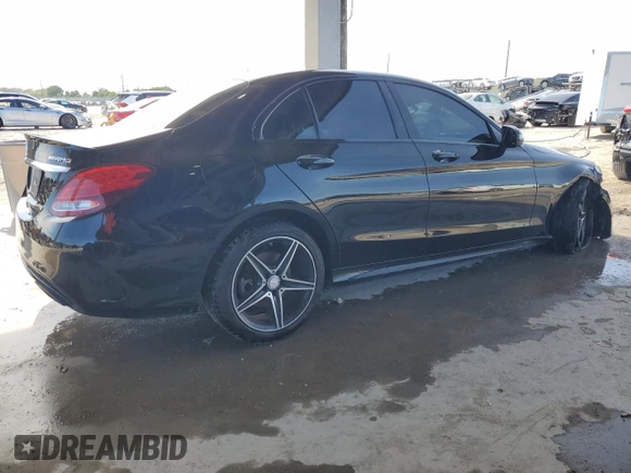 2017 Mercedes-Benz C 300 with VIN 55SWF4JB7HU205892, listed as a Copart auction lot 59607825 with 104,146 mi miles and Salvage title. Bid and sale history available at DreamBid. Image 3.