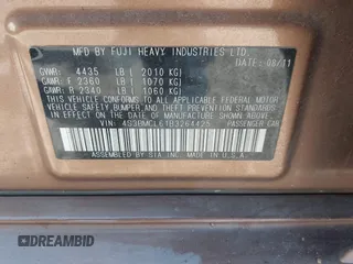 2011 Subaru Legacy Limited Power Moon с VIN 4S3BMCL61B3264425, выставлен на аукционе IAAI как лот 42494483 с пробегом 186 546 миль миль и . История ставок и продаж доступна на DreamBid. Изображение 9.