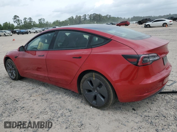 2023 Tesla Model 3 with VIN 5YJ3E1EA5PF567113, listed as a Copart auction lot 53376365 with 45,247 mi miles and Salvage title. Bid and sale history available at DreamBid. Image 2.