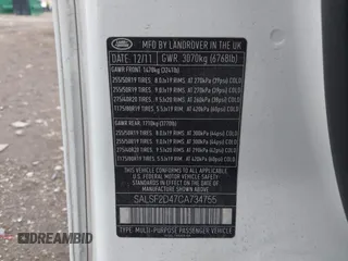 2012 Land Rover Range Rover Sport HSE с VIN SALSF2D47CA734755, выставлен на аукционе IAAI как лот 42371199 с пробегом 140 019 миль миль и . История ставок и продаж доступна на DreamBid. Изображение 9.