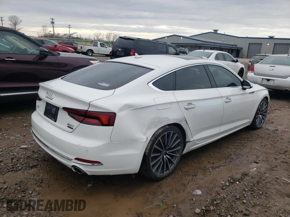 2018 Audi A5 Sportback Premium Plus with VIN WAUBNCF59JA104364, listed as a Copart auction lot 47517683 with 49,284 mi miles. Bid and sale history available at carsss.com. Image 3.