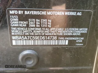2014 BMW 5 Series 528i xDrive with VIN WBA5A7C59ED614738, listed as a Copart auction lot 53877125 with 151,190 mi miles and Salvage Title. Bid and sale history available at DreamBid. Image 13.