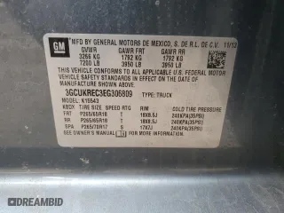 2014 Chevrolet Silverado 1500 LT with VIN 3GCUKREC3EG306809, listed as a Copart auction lot 85522394 with 177,571 mi miles and Salvage Title. Bid and sale history available at carsss.com. Image 12.