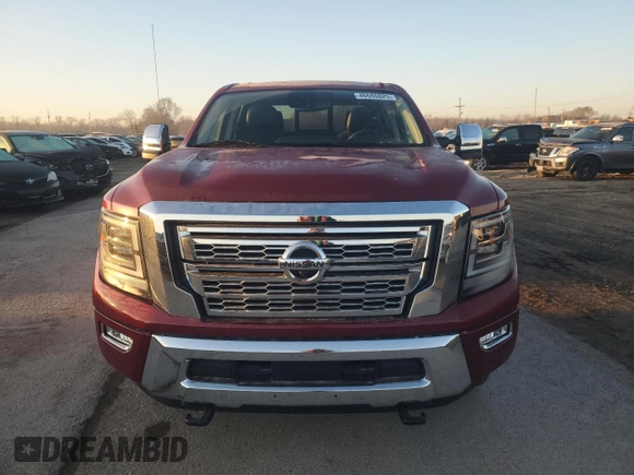2020 Nissan Titan XD Platinum Reserve with VIN 1N6AA1FB9LN508763, listed as a Copart auction lot 46680825 with 560 mi miles and Salvage Title. Bid and sale history available at carsss.com. Image 5.