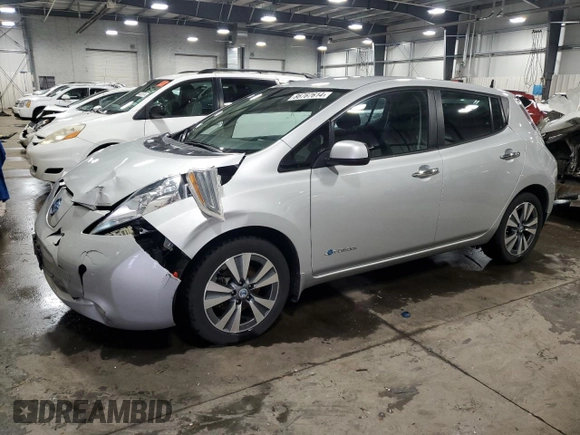 2017 Nissan LEAF S with VIN 1N4BZ0CP2HC306012, listed as a Copart auction lot 86767614 with 42,666 mi miles and Salvage Title. Bid and sale history available at carsss.com. Image 1.