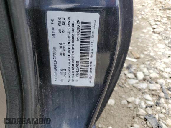 2001 Chrysler Sebring with VIN 1C3EL45U11N706855, listed as a Copart auction lot 62395804 with 78,725 mi miles and Non Repairable. Bid and sale history available at DreamBid. Image 12.