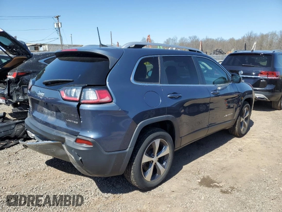 2020 Jeep Cherokee Limited with VIN 1C4PJMDX8LD589144, listed as a Copart auction lot 51905305 with 33,172 mi miles and Salvage Title. Bid and sale history available at carsss.com. Image 3.