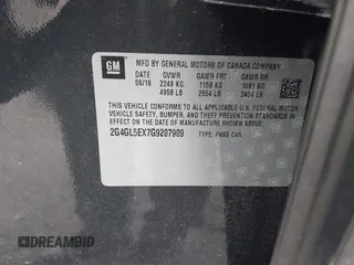 2016 Buick Regal with VIN 2G4GL5EX7G9207909, listed as a IAAI auction lot 41729875 with Not Provided miles and . Bid and sale history available at DreamBid. Image 9.