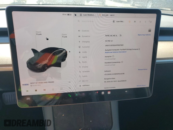 2023 Tesla Model 3 с VIN 5YJ3E1EAXPF607931, выставлен на аукционе Copart как лот 52629305 с пробегом 87 785 миль миль и Списание • Salvage title. История ставок и продаж доступна на DreamBid. Изображение 9.