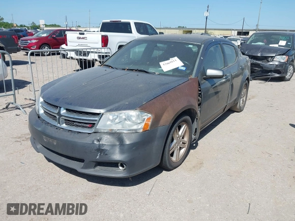 2013 Dodge Avenger SXT with VIN 1C3CDZCB8DN562180, listed as a IAAI auction lot 42000811 with 207,872 mi miles and . Bid and sale history available at carsss.com. Image 2.