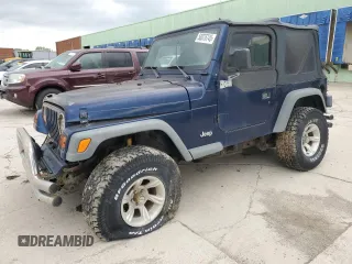 2000 Jeep Wrangler Sport z VIN 1J4FA49S1YP713523, wystawiony jako Copart lot #58076745 z przebiegiem 117 112 mil mil oraz Czysty tytuł • Clean title. Historia ofert i sprzedaży dostępna na DreamBid. Obrazek 1.