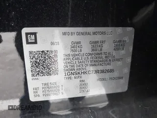 2018 Chevrolet Suburban LT z VIN 1GNSKHKC7JR382685, wystawiony jako IAAI lot #42077286 z przebiegiem 137 206 mil mil oraz . Historia ofert i sprzedaży dostępna na DreamBid. Obrazek 9.