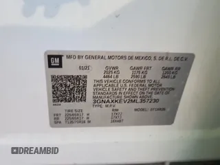 2021 Chevrolet Equinox LT z VIN 3GNAXKEV2ML357230, wystawiony jako IAAI lot #42444915 z przebiegiem 116 639 mil mil oraz . Historia ofert i sprzedaży dostępna na DreamBid. Obrazek 1.