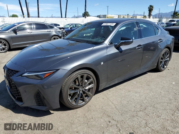 2023 Lexus IS with VIN JTHGZ1B20P5062308, listed as a Copart auction lot 47657725 with 33,514 mi miles and Salvage Title. Bid and sale history available at carsss.com. Image 1.