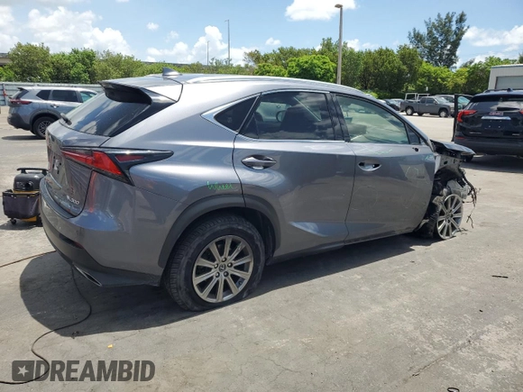 2021 Lexus NX 300 with VIN JTJDARBZXM2187754, listed as a Copart auction lot 60242005 with 61,455 mi miles and Salvage title. Bid and sale history available at DreamBid. Image 3.