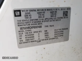 2015 GMC Sierra 1500 SLT with VIN 3GTU2VECXFG507438, listed as a Copart auction lot 86632444 with 189,553 mi miles and Salvage Title. Bid and sale history available at carsss.com. Image 14.
