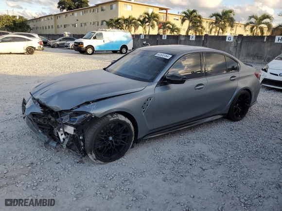2024 BMW M3 Competition xDrive with VIN WBS43AY0XRFT01395, listed as a Copart auction lot 82535164 with 241 mi miles and Salvage Title. Bid and sale history available at carsss.com. Image 1.