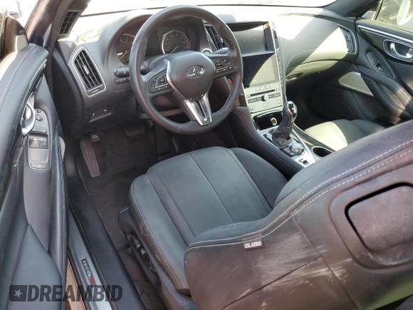 2020 Infiniti Q60 Luxe with VIN JN1EV7EK4LM340553, listed as a Copart auction lot 74669424 with Not Provided miles and Non Repairable. Bid and sale history available at carsss.com. Image 8.