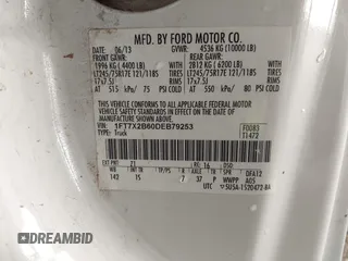 2013 Ford F-250 XL with VIN 1FT7X2B60DEB79253, listed as a IAAI auction lot 41694929 with 226,414 mi miles and . Bid and sale history available at DreamBid. Image 9.