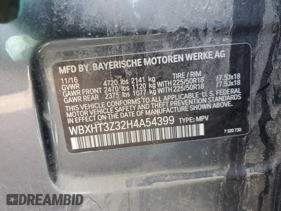 2017 BMW X1 xDrive28i with VIN WBXHT3Z32H4A54399, listed as a Copart auction lot 53112515 with 164,260 mi miles and Clean Title. Bid and sale history available at carsss.com. Image 13.