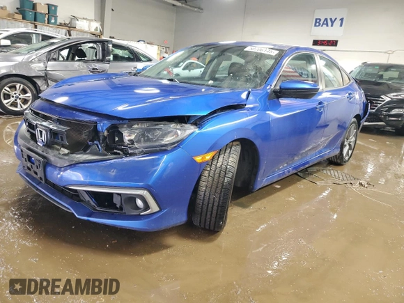 2019 Honda Civic Sedan EX with VIN 19XFC1F31KE017621, listed as a Copart auction lot 50706145 with 99,477 mi miles and Salvage Title. Bid and sale history available at carsss.com. Image 1.