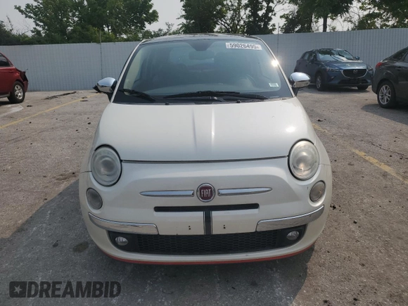 2012 FIAT 500 Lounge with VIN 3C3CFFCR9CT127351, listed as a Copart auction lot 59026495 with 78,147 mi miles and Salvage title. Bid and sale history available at DreamBid. Image 5.
