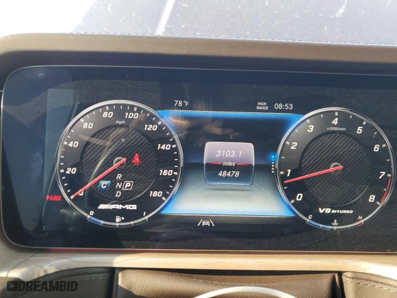 2021 Mercedes-Benz G-Class AMG G 63 with VIN W1NYC7HJ7MX417220, listed as a Copart auction lot 75052934 with 48,478 mi miles and Non Repairable. Bid and sale history available at carsss.com. Image 9.
