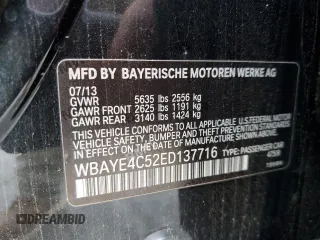 2014 BMW 7 Series 740Li with VIN WBAYE4C52ED137716, listed as a Copart auction lot 46108955 with 82,873 mi miles and Salvage Title. Bid and sale history available at carsss.com. Image 15.