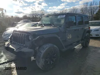 2021 Jeep Wrangler Unlimited Sport S with VIN 1C4HJXDN4MW847816, listed as a Copart auction lot 45693565 with 39,438 mi miles and Salvage Title. Bid and sale history available at carsss.com. Image 1.