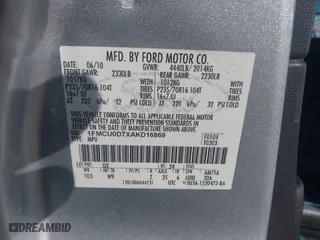 2010 Ford Escape XLT with VIN 1FMCU0D7XAKD16869, listed as a IAAI auction lot 41884141 with 145,781 mi miles. Bid and sale history available at carsss.com. Image 9.
