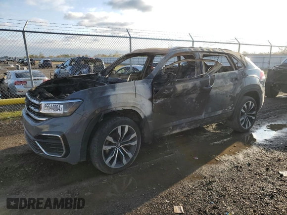 2021 Volkswagen Atlas SEL Premium R-Line z VIN 1V2FE2CA7MC223635, wystawiony jako Copart lot #85544804 z przebiegiem Nie podano mil oraz Nie do naprawy • Non repairable. Historia ofert i sprzedaży dostępna na DreamBid. Obrazek 1.