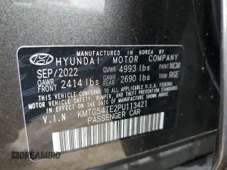 2023 Genesis G70 3.3T with VIN KMTG54TE2PU113421, listed as a Copart auction lot 46648975 with 17,375 mi miles and Salvage title. Bid and sale history available at DreamBid. Image 12.