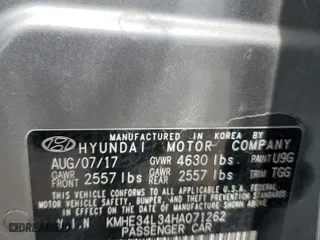 2017 Hyundai Sonata Hybrid Limited with VIN KMHE34L34HA071262, listed as a Copart auction lot 52198895 with 136,943 mi miles and Salvage Title. Bid and sale history available at carsss.com. Image 12.