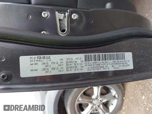 2017 Dodge Journey Crossroad Plus with VIN 3C4PDCGG3HT554624, listed as a IAAI auction lot 41912617 with 97,352 mi miles and . Bid and sale history available at DreamBid. Image 9.