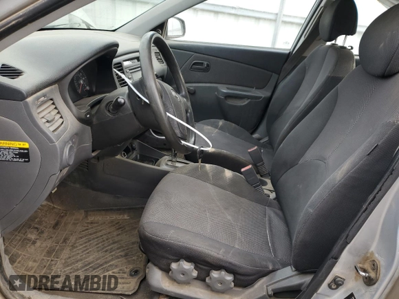2007 Kia Rio LX with VIN KNADE123276224715, listed as a Copart auction lot 43191905 with 0 mi miles and Salvage Title. Bid and sale history available at carsss.com. Image 7.